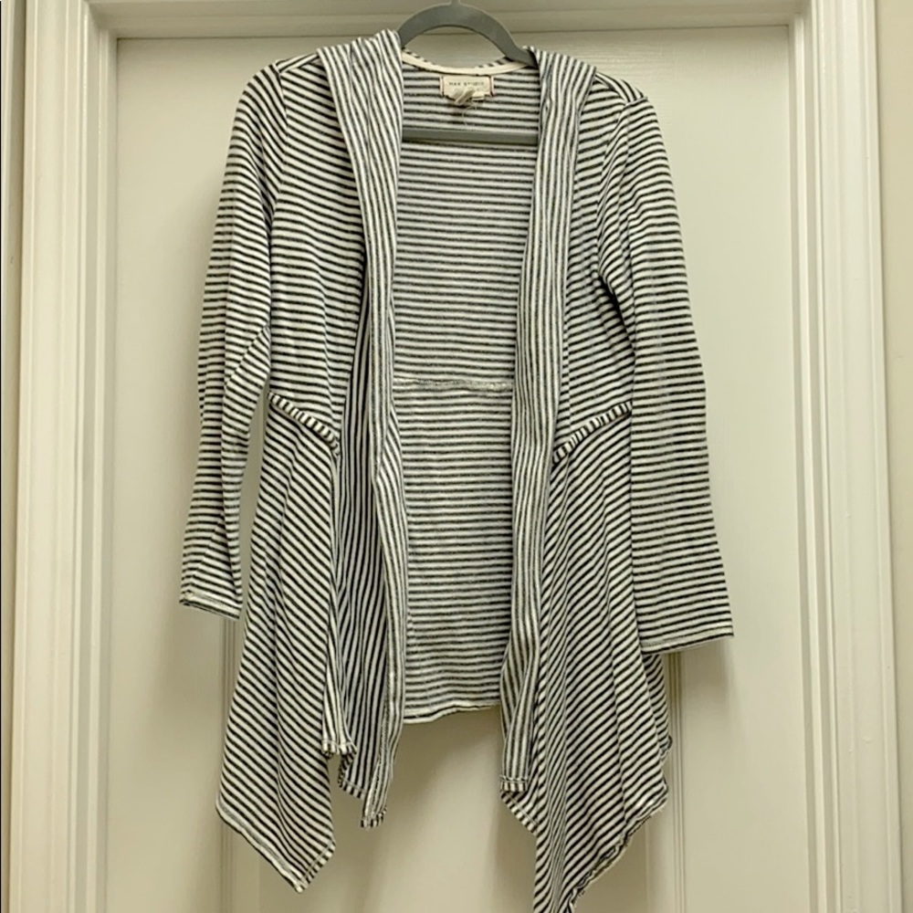Hooded striped cardigan